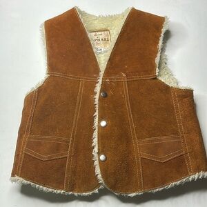 Size 8 vintage western style leather vest, made in mexico by Leather by Raphael
